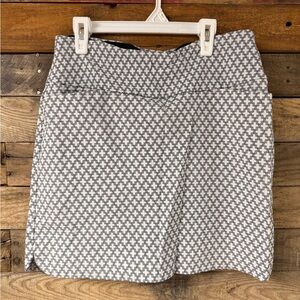 Women's Gray Patterned Swim Skirt